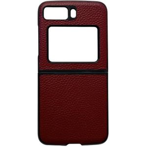 Voor Motorola Moto Razr 2022 Lederen Lychee Textuur Telefoon Case (Rood)