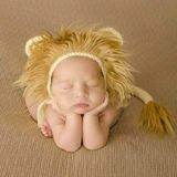 Pasgeboren Fotografie Little Lion Wool Cartoon Hoed en Staart Rekwisieten voor 0-2 maand (Hoed + Staart)