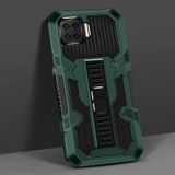 Voor OPPO A73 Vanguard Warrior All Inclusive Double-color Shockproof TPU + PC Protective Case with Holder(Graphite Green)