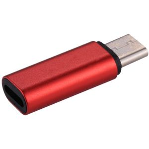 8 pin Female naar USB-C / Type-C Male metaal Shell Adapter  voor Galaxy S8 & S8 PLUS / LG G6 / Huawei P10 & P10 Plus / Oneplus 5 / Xiaomi Mi6 & Max 2 en andere Smartphones(Red)