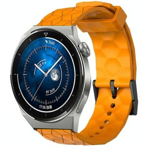 Voor Huawei Watch GT3 Pro 46 mm 22 mm voetbalpatroon effen kleur siliconen horlogeband