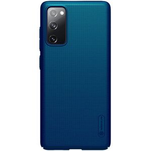 Voor Samsung Galaxy S20 FE NILLKIN Frosted Concave-convex Texture PC Protective Case (Peacock Blue)