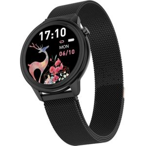F80 1 3 inch TFT Kleurenscherm IP68 Waterproof Women Smart Watch  Support Body Temperature Monitor / Bloeddruk Monitor / Menstruele Cyclus Reminder(Zwart)