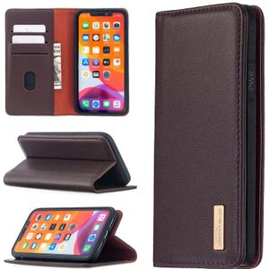 Voor iPhone 11 2 in 1 Afneembare Magnetische Horizontale Flip Originele lederen hoes met Holder & Card Slots & Wallet(Donkerbruin)