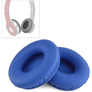 2 PCS voor Beats Solo HD / Solo 1.0 Hoofdtelefoon beschermende lederen cover Sponge Earmuffs (Blauw)