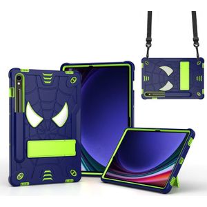 Voor Samsung Galaxy Tab S9 FE / S9 Vouwhouder Spider Silicone Hybrid PC Tablet Case (Marine Geel Groen)