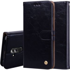 Zakelijke stijl olie Wax textuur horizontale Flip lederen Case voor Huawei Mate 20 Lite  met houder & kaartsleuven & portemonnee (zwart)