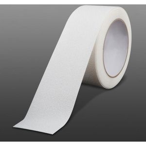 Floor Anti-slip Tape PEVA Waterproof Nano Non-marking Wear-resistant Strip  Size:5cm x 5m(White)
