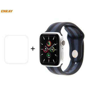 Voor Apple Watch Series 6/5/4/SE 44mm ENKAY Hat-Prince 2 in 1 Rainbow Silicone Watch Band + 3D Full Screen PET Curved Hot Bending HD Screen Protector Film (Kleur 3)