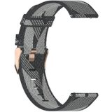 22mm Stripe Weave Nylon Polsband Horlogeband voor Fossil Hybrid Smartwatch HR  Male Gen 4 Explorist HR & Sport (Grijs)