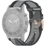 22mm Stripe Weave Nylon Polsband Horlogeband voor Fossil Hybrid Smartwatch HR  Male Gen 4 Explorist HR & Sport (Grijs)