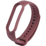 For Xiaomi Mi Band 6 / 5 Universal Silicone Leather Texture Replacement Strap Watchband(Wine Red)