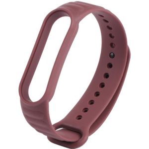 For Xiaomi Mi Band 6 / 5 Universal Silicone Leather Texture Replacement Strap Watchband(Wine Red)