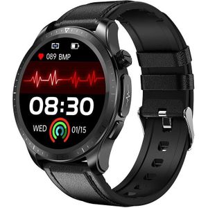 E420 1 39 inch kleurenscherm Smart Watch  leren band  ondersteuning voor hartslagmeting / bloeddrukmeting