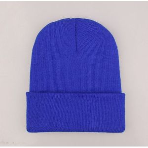 Eenvoudige effen kleur warme Pullover gebreide Cap voor mannen/vrouwen (Royal Blue)