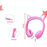 LX-K06 3.5mm Wired Children Learning Luminous Cat Ear Headset  Cable Length: 1.2m(Orange)