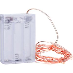 2m 100LM LED Copper Wire String licht  paars licht  3 x AA batterijen aangedreven SMD-0603 Festival Lamp / decoratie Light Strip