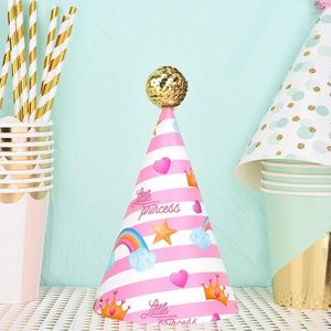 20 PCS Cute Kinderen Bronzing Verjaardag Hoeden Cake Bakken Decoratie Party Hats Crown Princess