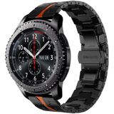 Voor Samsung Gear S3 Frontier Armor roestvrijstalen metalen horlogeband (zwart + rood)