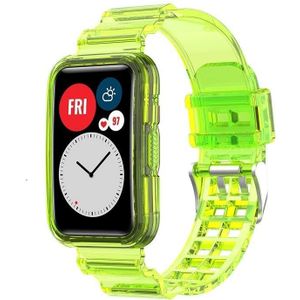 Voor Huawei Watch Fit 2 Gentegreerde transparante siliconen horlogeband (transparant geel)