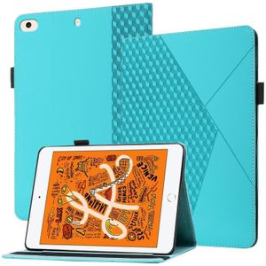 Rhombus Skin Feel Horizontale Flip Tablet Leren Case met Kaart Slots & Houder & Slaap / Weks-up Functie voor iPad Mini  / 4/3/2 (Lake Blue)