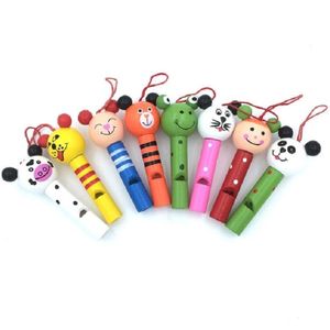 2 PC'S creatieve cartoon houten dierlijke Whistle kinderen milieubescherming mobiele telefoon rugzak hanger (kleur en stijl willekeurige levering)
