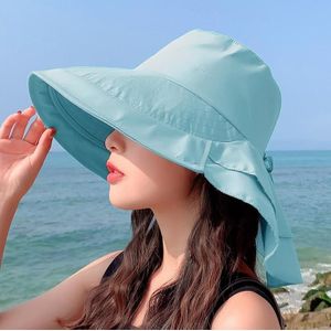 8062 Dames zomer nekbescherming zonnebrand hoed grote rand vissershoed