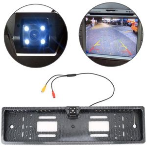 JX-9488 720x540 effectieve pixel NTSC 60 Hz CMOS II universele waterdichte auto Carbon Fiber achterzijde weergave back-up camera met 2W 80LM 5000K wit licht 4LED lamp  DC 12V  draadlengte: 4m