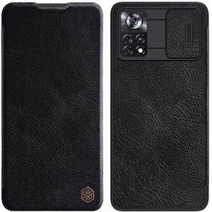 For Xiaomi Poco X4 Pro 5G NILLKIN QIN Series Pro Sliding Camera Cover Leather Phone Case(Black)