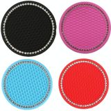 5 STUKS Auto Universele Diamond Honeycomb Water Coaster Auto Anti-Slip Mat (Rose Rode en Witte Diamanten)