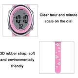 JNEW A380-86195 Kinderen Cartoon Cherry Blossom Waterdichte Tijdherkenning Kleurrijke LED Electronic Watch (Pink)