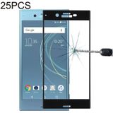 25 stuks voor Sony Xperia XZs 0.33 mm 9H oppervlaktehardheid 3D gebogen volledig scherm gehard glas screen protector (zwart)