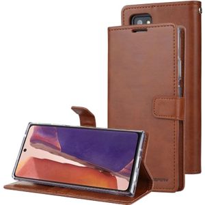 Voor Samsung Galaxy Note20 GOOSPERY BLUE MOON Crazy Horse Texture Horizontale Flip Lederen case met bracket & card slot & wallet(bruin)