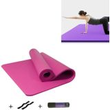 Roze mannen en vrouwen beginners Home non-slip yoga mat met bandjes & tutorial & netto tas  grootte: 1850 x 900 x 15mm