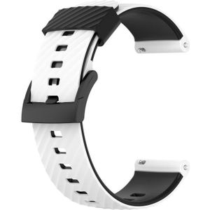 Voor Suunto 7 24mm Tweekleurige Siliconen Vervanging Strap Horlogeband (White Black)