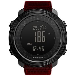 NORTH EDGE Multi-function Waterproof Outdoor Sports Electronic Smart Watch  Support Humidity Measurement / Weather Forecast / Speed Measurement(Red)