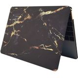 MacBook Air 11.6 inch Marmer patroon bescherm Sticker voor Cover (zwart bruin)