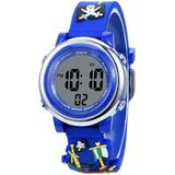 JNEW A380-20092 Kinderen Cartoon 3D Piratenschip Waterdichte Tijd Cognitieve Multifunctionele Sports LED Electronic Watch