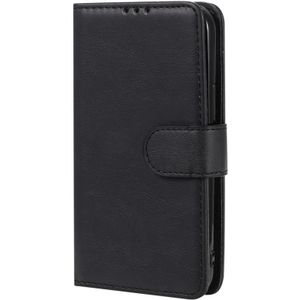 Voor iPhone 12 2 in 1 Solid Color Afneembare PU Lederen case met kaartslots & magnetische houder & fotolijst & portemonnee & riem(zwart)