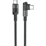 HOCO U108 100W USB-C / TYPE-C MET USB-C / TYPE-C PD-oplaadgegevenskabel  kabellengte: 2m