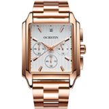 OCHSTIN 7240 multifunctioneel quartz waterdicht stalen band herenhorloge (rosgoud + wit)