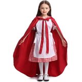Roodkapje Ouder-kind Sprookje Drama Prestatiekostuum Roodkapje-jurk Kleine meid Twee jurk Halloween-kostuum (kleur: cape + meid Maat: M)
