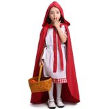 Roodkapje Ouder-kind Sprookje Drama Prestatiekostuum Roodkapje-jurk Kleine meid Twee jurk Halloween-kostuum (kleur: cape + meid Maat: M)