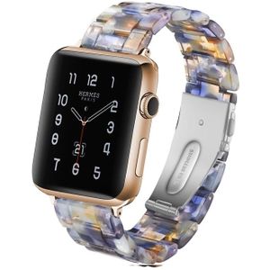 Eenvoudige mode hars horlogebandje voor Apple Watch serie 5 & 4 44mm & serie 3 & 2 & 1 42mm (blauwe oceaan)