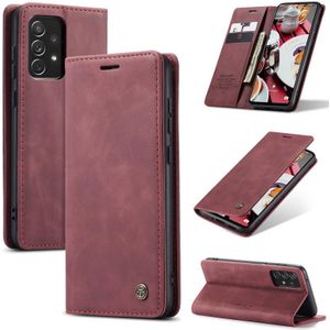 For Samsung Galaxy A73 5G CaseMe 013 Multifunctional Horizontal Flip Leather Phone Case(Wine Red)