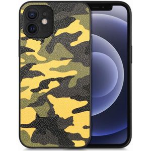 Voor iPhone 12 Camouflage lederen achterkant telefoonhoesje