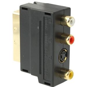 Scart mannetje naar vrouwtje Connector met Composiet AV + S-Video pluggen