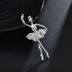 Kristallen bloem rok ballet danseres Ballerina's broche (zilver)