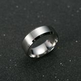 2 stks ring mannen Titanium zwart  ring maat: 12 (zilver)