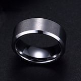 2 stks ring mannen Titanium zwart  ring maat: 12 (zilver)
